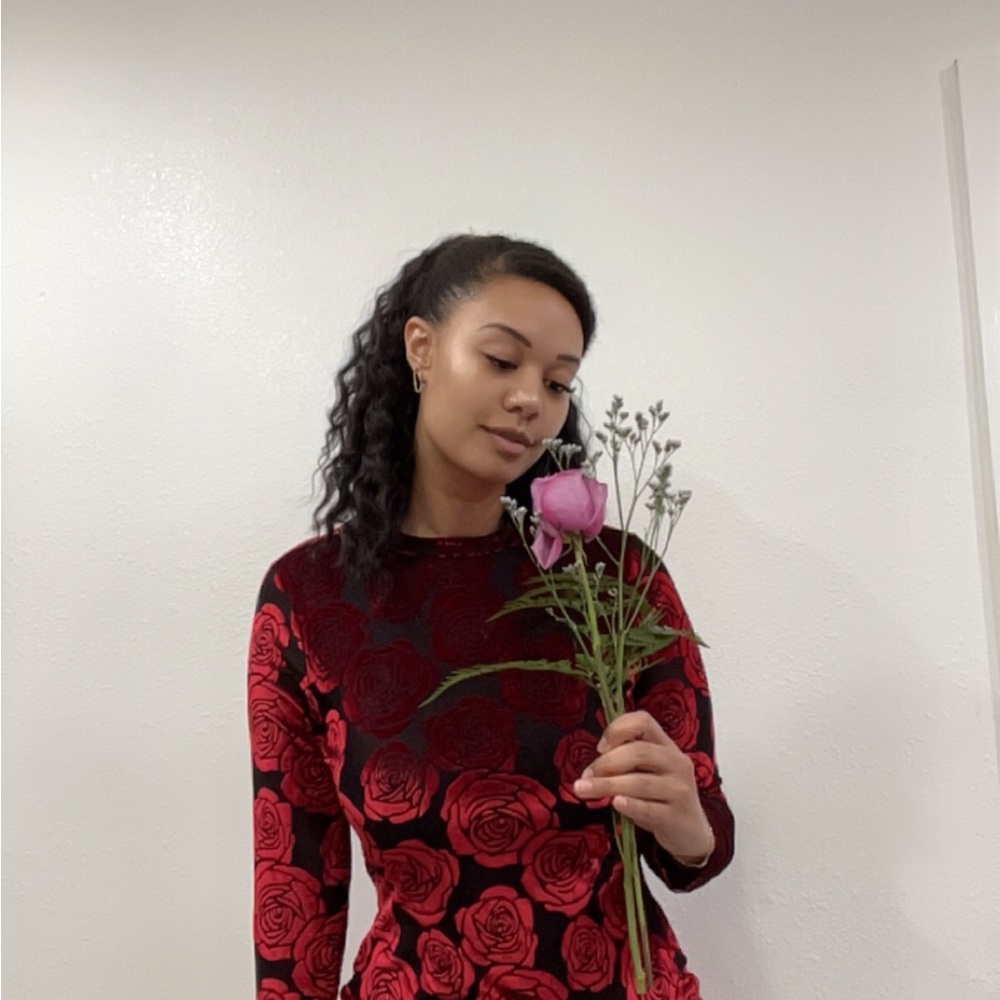 Backless Velvet Rose Dress